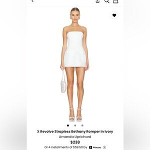 Amanda Uprichard White Strapless Mini Dress/Romper